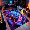 PEIHUODAN Tappeto Camera Da Letto Gaming Graffiti Ragazzo Bambini Tappeto Salotto Gamer Abbaglianti Stella Graffiti Neon Video Controller Di Gioco Lavabile Grande Antiscivolo Gioco Morbido (Navy,120x160cm)