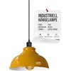 LEDSone Industrial Pendant Light Retro Chandelier Ceiling Light Vintage Lamp Ceiling Lighting Metal Shade for Restaurant Living Room Bedroom Kitchen Hallway Bar (Giallo)