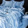 GENPICONG Set di Biancheria da Letto in Seta con Copripiumino, Lenzuolo, Federa, Lenzuolo in Raso di Lusso, Tinta Unita, King Size, Queen Size, Full Size, Twin Size