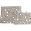 Russo Tessuti Copriforno + Coprifornello Piano Cottura Cucina Parigi Love Shabby Cuori Strass-Beige