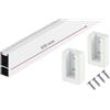 Gedotec Asta appendiabiti bianca opaca 600 mm | design asta per armadio con supporto in gomma | asta appendiabiti angolare a parete 30 x 12 mm | 1 set di tubi per armadio con materiale di fissaggio e