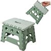 Home in Smart Sgabello pieghevole portatile in plastica resistente - con maniglia, superficie antiscivolo e chiusura compatta - casa, cucina, bagno, campeggio (Verde, Azzurro, 23×19×18 cm)