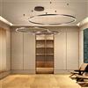 FUMIMID Lampadario Sospensione LED Lampada Soggiorno Lampadario Dimmerabile Con Telecomando Lampade Sospensione Moderne Tavolo Pranzo Soffitto Luminoso Acrilico Rotondo in Alluminio,Marrone,3laps60+80+100cm