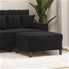 Gecheer Poggiapiedi Nero, per Riposo Gambe e Seduta aggiuntiva, 70x55x41 cm, Velluto 100% Poliestere con Struttura in Compensato, Imbottitura in gommapiuma, per Divano Poltrona Soggiorno Camera