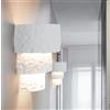 Dopastore Applique da Parete LED Attacco E14 Design Effetto Pietra 3 Livelli Bianco Portalampada da Parete per Interno Stile Moderno in Gesso Verniciabile