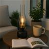 home Trends Lanterna da giardino a LED con batteria, design vintage, verde con accenti dorati, lampada da tavolo dimmerabile (nero)