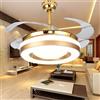 Generic Contemporaneo Stealth Ventilatore Luce Led Moda Minimalista Soggiorno Ristorante Camera da Letto Studio Camera dei Bambini Villa Hotel Soffitto Ventilatore Luce (Stile 26)