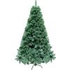 SHATCHI Albero di Natale artificiale, 1,5 m, 390 punte, con supporto metallico, colore verde