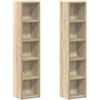 vidaXL Porta CD, Set da 2, 21x16x93,5 cm, Legno ingegnerizzato Rovere Sonoma, Vetrina con Scomparto, Mobile Contenitore Soggiorno, Libreria, Conservazione CD, Organizer multimediale