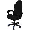 OQHAIR ergonomico Coprisedia da gaming Jacquard elasticizzato Rivestimento per sedia da gioco Antiscivolo antipolvere con 2 coperture per braccioli con cerniera -nero