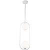 MAYTONI DECORATIVE LIGHTING Moderna Lampada pendente da soffitto, Altezza regolabile, Montatura in metallo bianco, 2 luci, diffusori sferici di vetro opaco, Design originale, nordico, industrial, per 2 lampadine G9 25W non incl