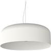 L+ Lampadario a Sospensione Moderno Cilindro in Metallo - Diametro 50cm Attacco E27 - Made in Italy - per Cucina e Soggiorno (Bianco, 50cm)