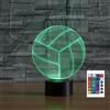 FLRXHK - Lampada da tavolo touch pallavolo 3D con telecomando, 16 colori ottici USB LED di notte per la decorazione della stanza regalo per bambini