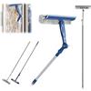 Generic Squeegee per finestre da 119 cm con asta estensibile, strumento di pulizia vetri telescopico 4 in 1 con asta telescopica a 2 stadi, panno in microfibra per vetri interni/esterni e auto (A)
