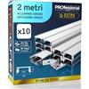Eurocali 10x Profilo da 2 metri (20mt) in Alluminio grigio per Strisce LED Schermatura Opaca - 17.4 x 7