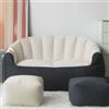 BOGDTF Nuovo Divano Lazy Sofa Lazy Bean Bag Doppio, Adatto per Giardino, Soggiorno, Camera da Letto, Grigio Beige
