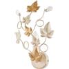 Be-Light Applique Shabby Edera 1 Luce Ferro Battuto Avorio E Oro Con Foglie E Cristalli
