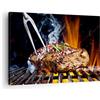 ARTTOR Quadro su Tela Bistecca griglia fiamme cibo Stampe da Parete 70x50cm Quadri Moderni Soggiorno Camera da Letto Cucina 1 pezzo Piccoli Decorazione Murale Wall Art Canvas Grafica Immagini AA70x50-2865