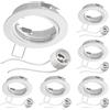 ledscom.de 6 pezzi cornice da incasso a soffitto FERE cornice da incasso bianco opaco orientabile (LED/alogena/GU10/MR16/PAR16/50mm) incl. presa GU10