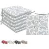 VIRSUS Set 6 Cuscini per Sedie a 4 Punti con Lacci 022, Misura 40x40 cm, Coprisedia da cucina, Imbottitura Poliestere e Rivestimento Cotone e Poliestere, Made in Italy (Grigio Fantasia)
