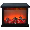 Spetebo Lanterna da camino con fiamme a LED, 27 x 21 cm, camino artificiale con effetto fiamma, piccola lanterna con effetto fuoco, funzionamento a batteria