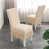 Odot Coprisedie con Schienale 2 4 6 Pezzi Coprisedia Elasticizzati Copri Sedia da Cucina Rimovibili,Copri Sedia per Soggiorno,Cucina,Hotel (4 Pezzi,Beige)