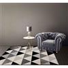 IlGruppone Tappeto Arredo Moderno Sala Cucina Camera Passatoia Antiscivolo in Ciniglia Made in Italy Disegni Piazzati Cotone Misure Grande - Triangoli Nero - 160x240Cm