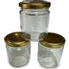 GreHom Rubin Set da 60 vasetti in Vetro da 212ml con Tappi Colore Oro