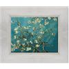 ConKrea - Quadro su Tela Canvas INTELAIATO - con Cornice - Ramo di MANDORLO Fiorito per Van Gogh - 30x40cm - Stile Country Bianco Shabby - (cod.296)