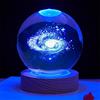 HADAVAKA Modello 3d Della Sfera Di Cristallo Della Galassia, 7 Colori Che Cambiano Luce Con Base A Led, Modello Di Pianeti Da 8 Cm, Scena Notturna Creativa Astronomia 3d Luce Notturna Luminosa (Milky Way)