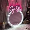 Ulalaza LED Acrylic Mirror Neon Light Heart/Cat/Letter/Wavy Wiggle Shape Witch's Mirror Gothic Wall Decor Romantic Various-shape Cute for Bedroom Decor Home Studio Dorm Room Wedding
