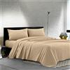IlGruppone Completo Lenzuola Matrimoniale 100% Cotone Percalle 210 Tc Certificato OEKO-TEX Confezionato in Italia Lenzuolo con Angoli Maxi 30 cm, 2 Federe con Patella - Tortora