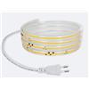 Generico Striscia Led Cob 220V per esterno 15W metro senza trasformatore adesiva super flessibile luce continua IP67 luce calda naturale fredda (3000k CALDA, 1 metro)