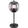 Globo Lampada da tavolo a LED con sfera in vetro fumé Ø 18,5 cm, metallo nero