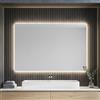 Kiamami Valentina - Specchio da Bagno LED | Illuminazione Perimetrale | Installazione Reversibile | 100x70 CM Design moderno | Grigio, ABS