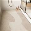 Surwin Tappetino da Doccia Antiscivolo, Tappetino da Bagno in Luffa PVC Morbido Lavabile Moderno Beige Minimalista Tappeto Bagno ad Asciugatura Rapida con Fori di Drenaggio (Stile4,60x120cm)