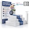 Excelux Sacchetti Sottovuoto Vestiti con Pompa - 12 Pezzi Sacchetti Sottovuoto Vestiti Viaggio per Valigia, Buste Sottovuoto Vestiti, Sacchi Compressione Abiti, Sottovuoto per Valigia