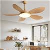 YUNZI 108CM Ventilatore da soffitto con Illuminazione e Telecomando, LED 72W Lampada da soffitto per Ventilatore per Soggiorno Camera da Letto Sala da Pranzo Luce, Protezione Occhi Luce, Giallo