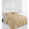 Corredocasa Set Copripiumino Una Piazza e Mezza in Cotone Morbidissimo, Made in Italy - Invernale, Tinta Unita con Sacco per Piumone e 1 Federa - Traspirante (Beige, Una Piazza e Mezza)