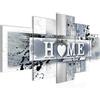 Runa Art - Quadri Home Cuore 200 x 100 cm 5 Pezzi XXL Decorazione Murale Design Blu Grigio 504551c