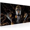 Runa Art Quadri Moderni Donna africana L'immagine Tela Non Tessuta Soggiorno Corridoio Oro nero Fashion Beauty 045412a
