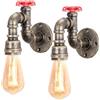 iDEGU - Set di 2 applique da parete industriali, lampada da muro vintage in stile retrò art déco, per bar, cucina, ristorante, café, corridoio (bronzo, rubinetto H)