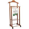 OWIJI Indossatore Appendiabiti Legno Faggio Noce Rotelle Servo Muto Doppio Dimensioni 45 x 30 x 95 cm Appendiabiti Vestiti Camera Letto Cabina Armadio Grezzo