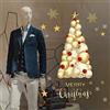kina - UVNT0220 Vetrofanie Natalizie Adesivi Decorazione Vetrine Negozi Trasparente Removibile Riposizionabile - Albero Natale Ing Merry Christmas Buone Feste Happy New Year 100x40 cm