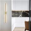 TZSMUM LED Interno Lampada da Parete Nordico Lungo Lineare Luce da Parete Moderno Ferro Acrilico Minimalista Design Applique da Parete Soggiorno Decorativo per Corridoio (Ottone Luce Neutra,60cm)