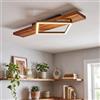 hofstein Plafoniera a LED HOFSTEIN Pompu, in metallo/legno/plastica nei colori nero/naturale/bianco, 13 watt, 1750 lumen, 3000 kelvin, moderna per camera da letto, sala da pranzo, soggiorno, cucina, corridoio