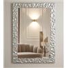 MO.WA Specchio da parete decorativo 51x71 argento Made in Italy Design cornice in legno da appendere in camera da letto, corridoio, bagno, ingresso