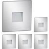 ledscom.de 2-pack faretti LED per scale/da incasso a parete FOW per interni ed esterni, downlight, forma quadrata, acciaio inossidabile, 85 x 85 mm, bianco freddo