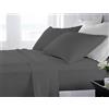 BANZAII TEXTILE INNOVATOR ONLINE Banzaii Completo Lenzuola Matrimoniale Maxi 100% Puro Cotone Alta qualità Made in Italy (per materassi 180 cm, altezza fino a 30 cm) Grigio Scuro