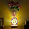 Maimeili Retro lampada da vaso in mosaico turco lampada da tavolo marocchina turco vaso in vetro fatto a mano colorato con base in legno per fiori carica USB decorazione luce per camera Ambiente